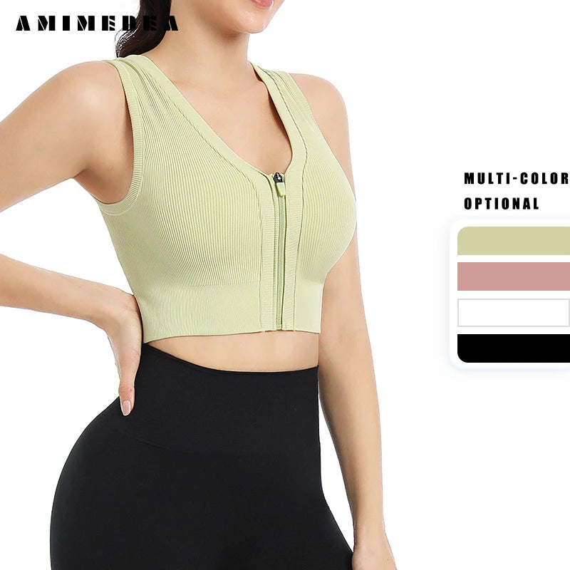 Built-in zipper women's high-waisted yoga top elastic fitness tight pants women's yoga top